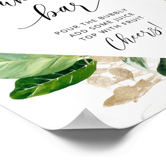 Tropisch vrijgezellenfeest met bubbelstang poster (Hoek)