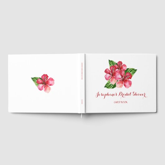 Tropisch Vrijgezellenfeest met rode hibiscus Gastenboek (Volledig)