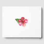 Tropisch Vrijgezellenfeest met rode hibiscus Gastenboek (Achterkant)
