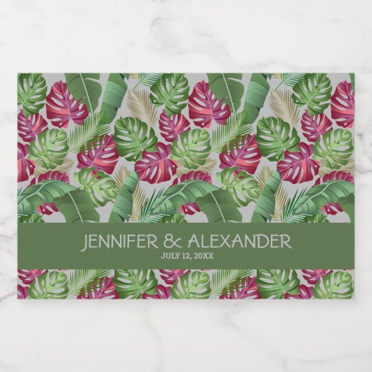 Tropisch Vrijgezellenfeest Mini Sparkling Wijnetiket (Enkel label)