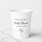 Tropisch Vrijgezellenfeest Moderne Elegante Palmbo Papieren Bekers (Achterkant)