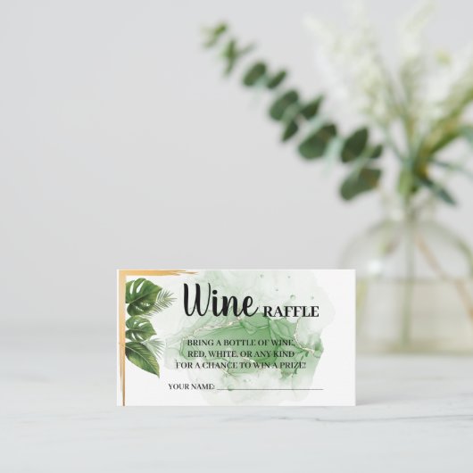 Tropisch Vrijgezellenfeest Raffle Ticket (Staand voorkant)