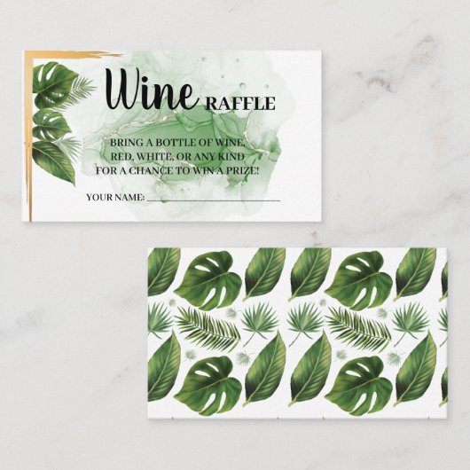 Tropisch Vrijgezellenfeest Raffle Ticket (Voorkant / Achterkant)
