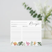 Tropisch Vrijgezellenfeest Receptenkaart (Staand voorkant)