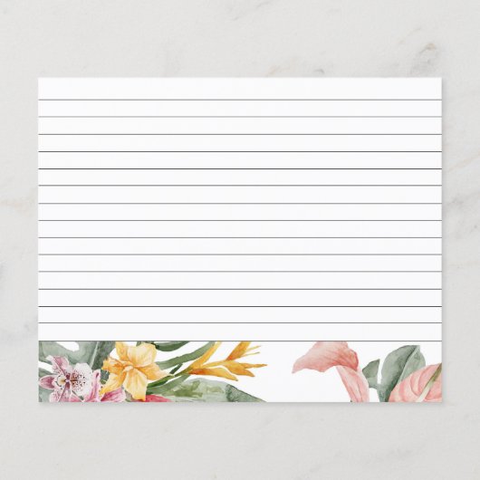 Tropisch Vrijgezellenfeest Receptenkaart (Achterkant)