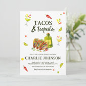 Tropisch Vrijgezellenfeest Tacos & Tequila Fun Sum Kaart (Staand voorkant)