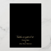 Tropisch Vrijgezellenfeest Tea Party Black & Gold  Folie Uitnodiging (Achterkant)