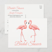 Tropisch Vrijgezellenfeest van Cute Pink Flamingo Uitnodiging Briefkaart (Voorkant / Achterkant)