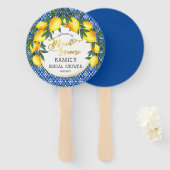 Tropisch Vrijgezellenfeest van de Lemons Main Sque Handwaaier (Voorkant en achterkant)