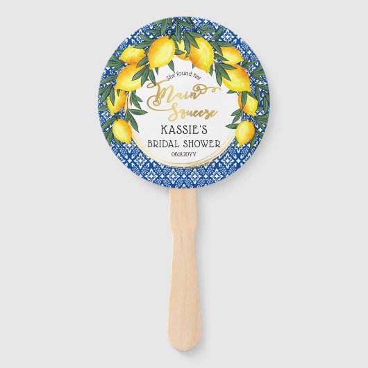 Tropisch Vrijgezellenfeest van de Lemons Main Sque Handwaaier (Voorkant)