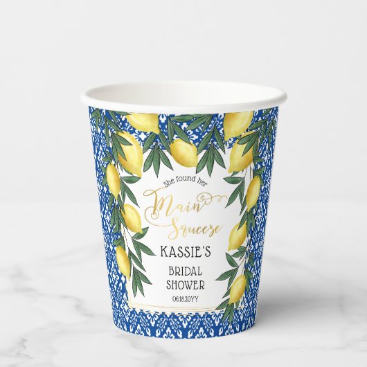 Tropisch Vrijgezellenfeest van de Lemons Main Sque Papieren Bekers (Achterkant)