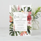 Tropisch Vrijgezellenfeest van Floral Palm Kaart (Staand voorkant)