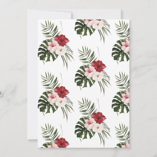 Tropisch Vrijgezellenfeest van Floral Palm Kaart (Achterkant)