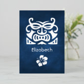 Tropisch Vrijgezellenfeest van Navy Blue en Silver Folie Uitnodiging (Staand Voorkant)