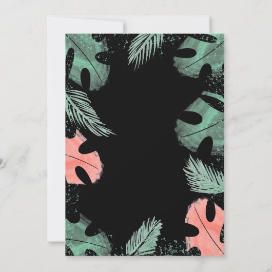 Tropisch Vrijgezellenfeest van Ombre Wine Glass Kaart (Achterkant)