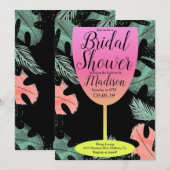 Tropisch Vrijgezellenfeest van Ombre Wine Glass Kaart (Voorkant / Achterkant)