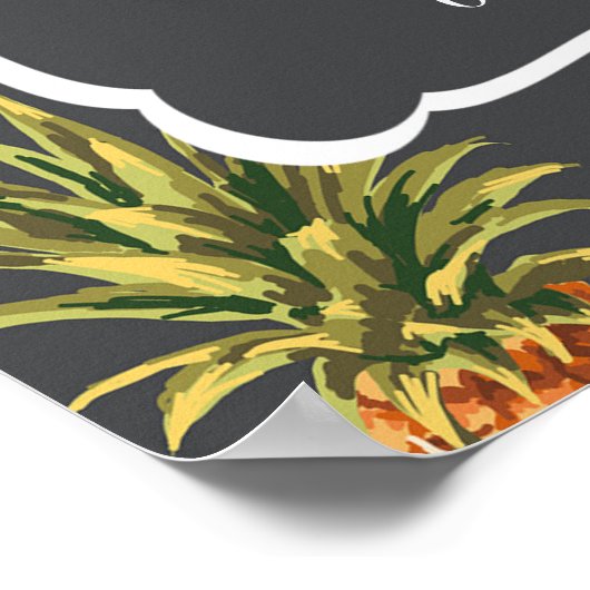 Tropisch Vrijgezellenfeest Welkome Sign Pineappel Poster (Hoek)