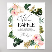 Tropisch Vrijgezellenfeest Wijn Raffle Spel Sign Poster (Voorkant)
