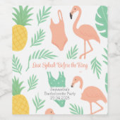 Tropisch vrijgezellenfeest Wijnlabel | Flamingo Wijn Etiket (Enkel label)