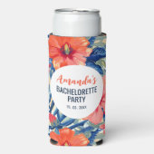 Tropisch vrijgezellenfeestje Zomer Bloemen Patroon Seltzer Blikjeskoeler (Seltzer Voorkant)