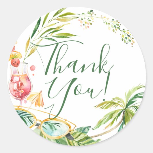 Tropisch vrijgezellenstrandfeestweekend ronde sticker (Voorkant)