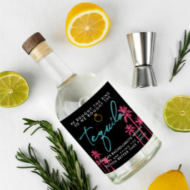 Tropisch vrijgezellenweekend in Miami Likeurfles Etiket