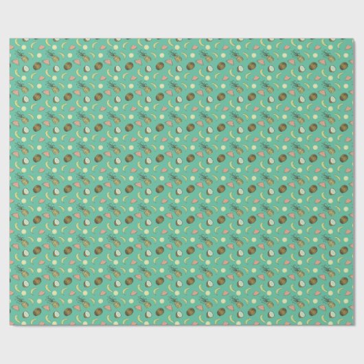 Tropisch vruchtendatroon cadeaupapier (Vlak)