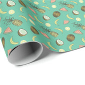 Tropisch vruchtendatroon cadeaupapier (Rol Hoek)