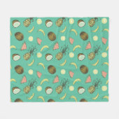 Tropisch vruchtendatroon fleece deken (Voorkant (Horizontaal))