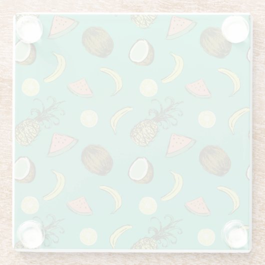 Tropisch vruchtendatroon glazen onderzetter (Achterkant)