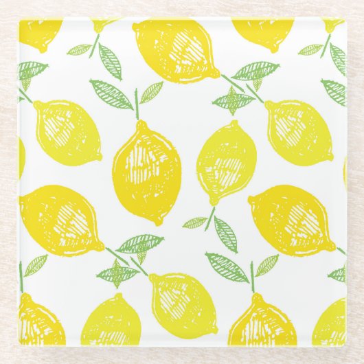 Tropisch vruchtendatroon glazen onderzetter (Voorkant)