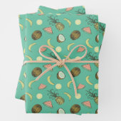 Tropisch vruchtendatroon inpakpapier vel (In situ)