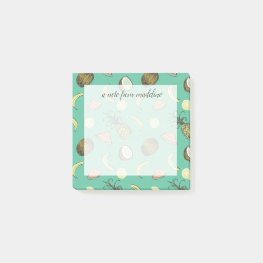 Tropisch vruchtendatroon post-it® notes (Voorkant)