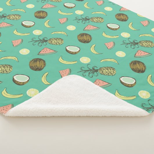 Tropisch vruchtendatroon sherpa deken (3/4)