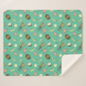 Tropisch vruchtendatroon sherpa deken (Voorkant (horizontaal))