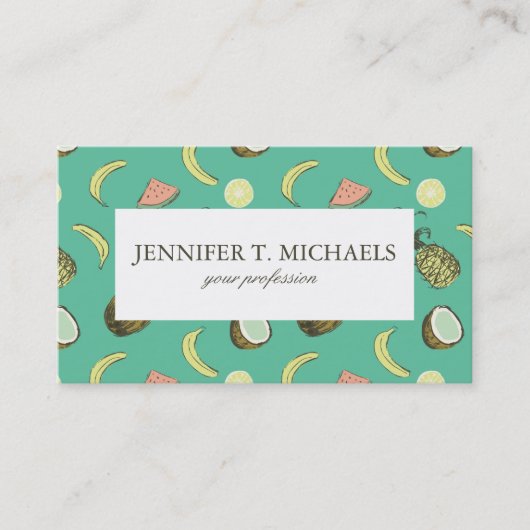 Tropisch vruchtendatroon visitekaartje (Voorkant)