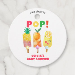 Tropisch vruchtenijs klaar voor Pop Baby shower Bedankjes Labels