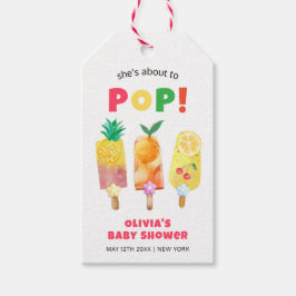 Tropisch vruchtenijs klaar voor Pop Baby shower Cadeaulabel