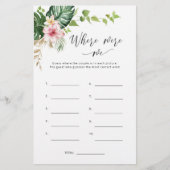 Tropisch Waar waren we vrijgezellenfeest-spel? (Voorkant)