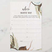 Tropisch Waar waren we vrijgezellenfeest-spel? (Voorkant)