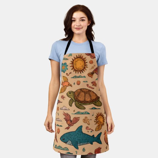 Tropisch Wander All-Over Print Schort Cadeau (Gedragen)
