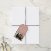 Tropisch warm kerstfeest zeeen begroeten foto roze cadeaulabel (Met Touw)