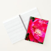 Tropisch, warm roze, kotterbloem foto notitieboek (Binnen)