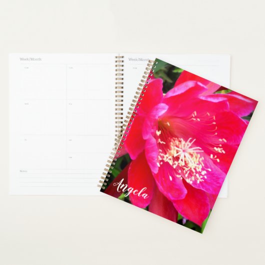 Tropisch, warm roze, kotterbloem foto planner (Display)