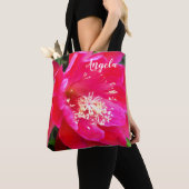 Tropisch, warm roze, kotterbloem foto tote bag (Dichtbij)