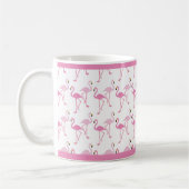 Tropisch, warm roze lamingos-patroon koffiemok (Links)