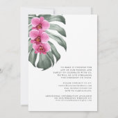 Tropisch warm roze orchideeën virtueel huwelijk kaart (Achterkant)