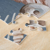 Tropisch warm zee shell zomervakantiehuisje legpuzzel (Zijkant)