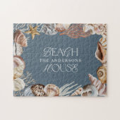 Tropisch warm zee shell zomervakantiehuisje legpuzzel (Horizontaal)