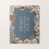Tropisch warm zee shell zomervakantiehuisje legpuzzel (Verticaal)